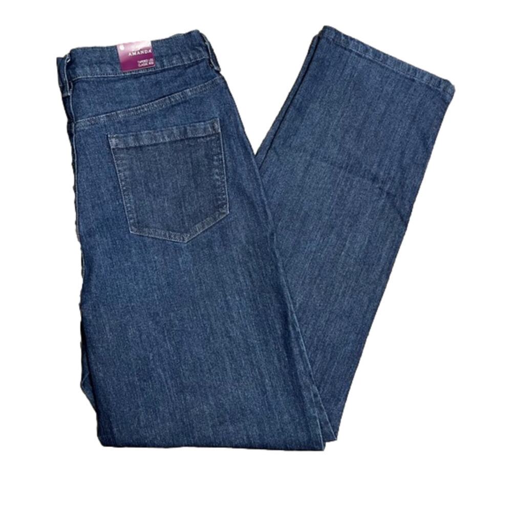 Gloria Vanderbilt Women's Amanda Jeans Stretch Dark Blue Portland Size 12 NWT